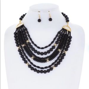 Multi strand beaded necklace